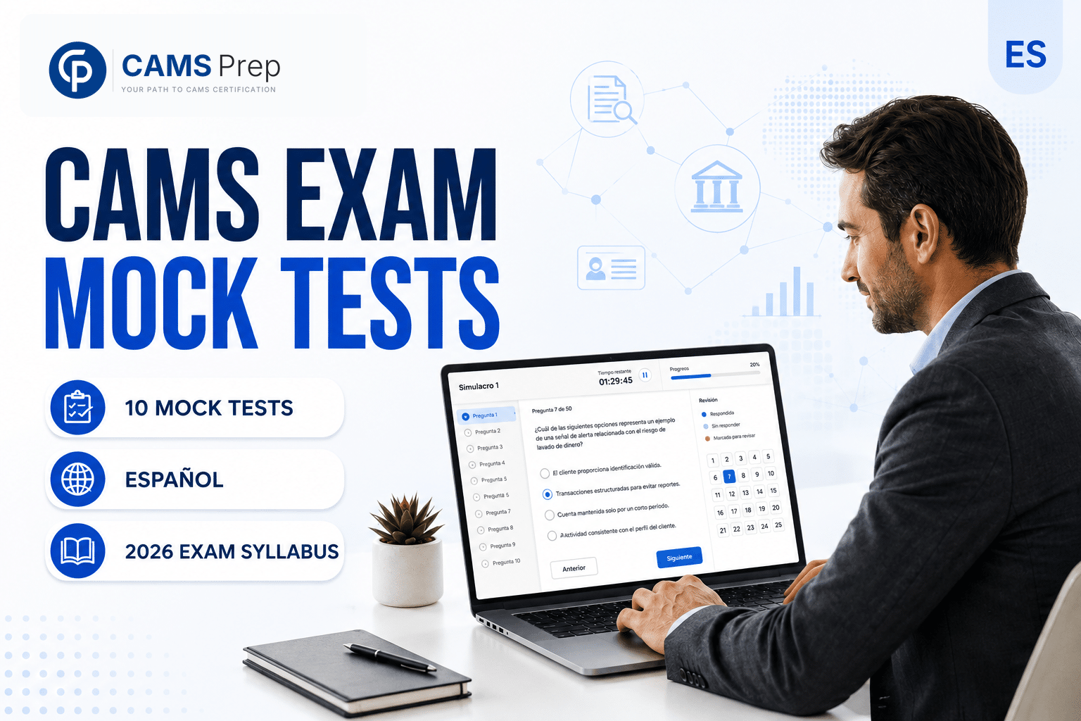 10 Full-Length CAMS Mock Tests – Español